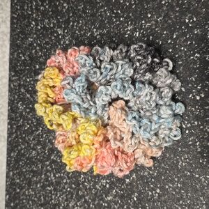 Ruffle crochet hair scrunchie.